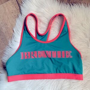 Danskin Teal and Coral Breathe Sports Bra